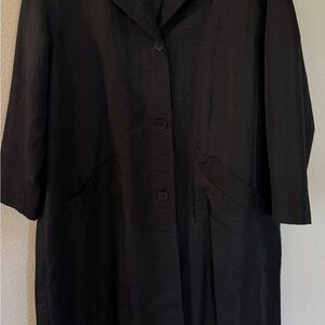 Tamotsu Black Button-Up Very Long Coat